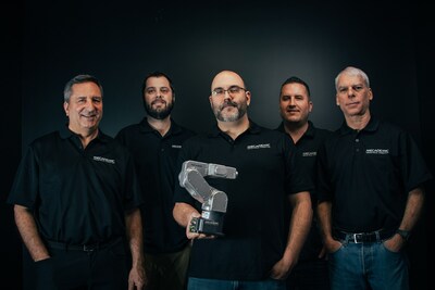 Mecademic Management (L to R): Philippe Beaulieu, CEO; Eric Boutet, VP R&D; Jonathan Coulombe, CTO; Philippe Jacome, COO; David MassÃ©, CFO.