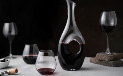 Glass with red wine